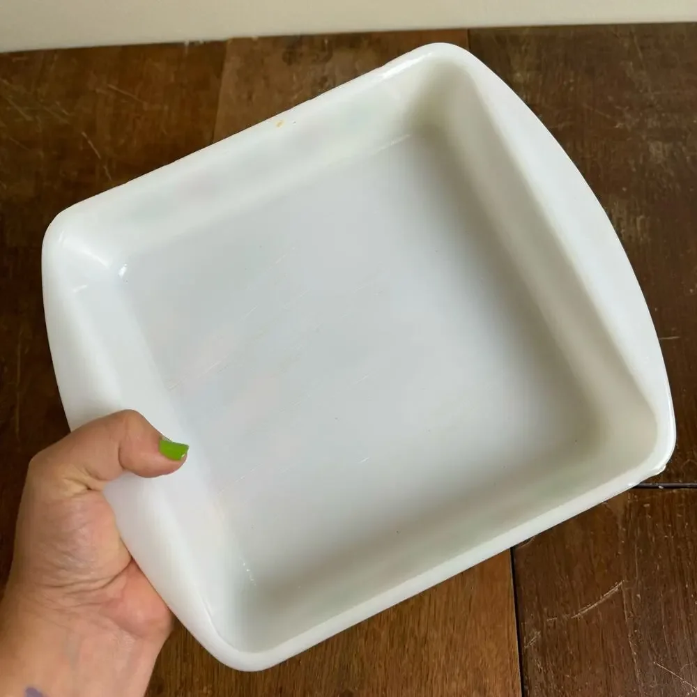 Vintage Glasbake Maple Leaf Casserole Dish Mid Century J-2428 8 inch Baking dish